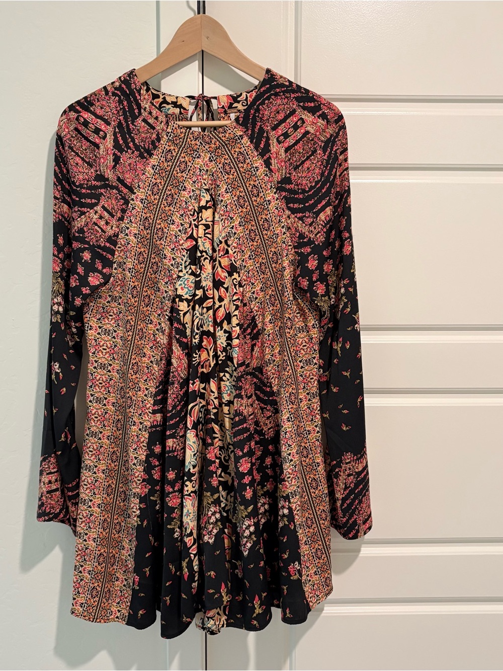 Free People Stevie Floral Mini Dress with Pink and Cream Accents